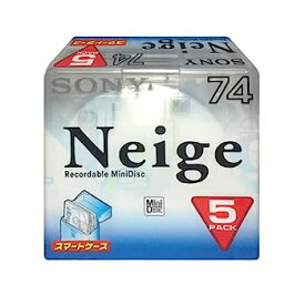 【中古】「ほぼ新品」SONY 録音用MD(ミニディスク) Neige ネージュ 74分 5枚 5MDW74NE