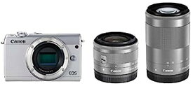 【中古】（非常に良い）Canon ミラーレス一眼カメラ EOS M100 ダブルズームキット ホワイト EOSM100WH-WZK