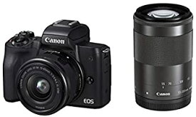 【中古】Canon キヤノン ミラーレス一眼カメラ EOS Kiss M(ブラック)・ダブルズームキット EOSKISSMWH-1545ISSTMLK-A