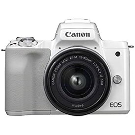 【中古】キヤノン EOS Kiss M 【EF-M15-45 IS STM レンズキット】 (ホワイト/ミラーレス一眼カメラ) EOSKISSMWH1545ISLK