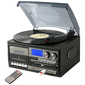 【中古】（非常に良い）とうしょう 多機能 レコードプレーヤー コンパクト (AM/FMラジオ (ワイドFM対応)) 録音機能 再生機能 USB/SD CD カセットテープ グレー TCD-114(