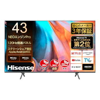 楽天市場】Hisense 43V型 4K 液晶テレビ 43E7Nの通販