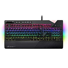 【中古】（非常に良い）ASUS ゲーミングキーボード AURA SYNC 対応 USBポート 搭載 メカニカルゲーミングキーボード 着脱式 リストレスト XA01 ROG STRIX FLARE/RD/US_1