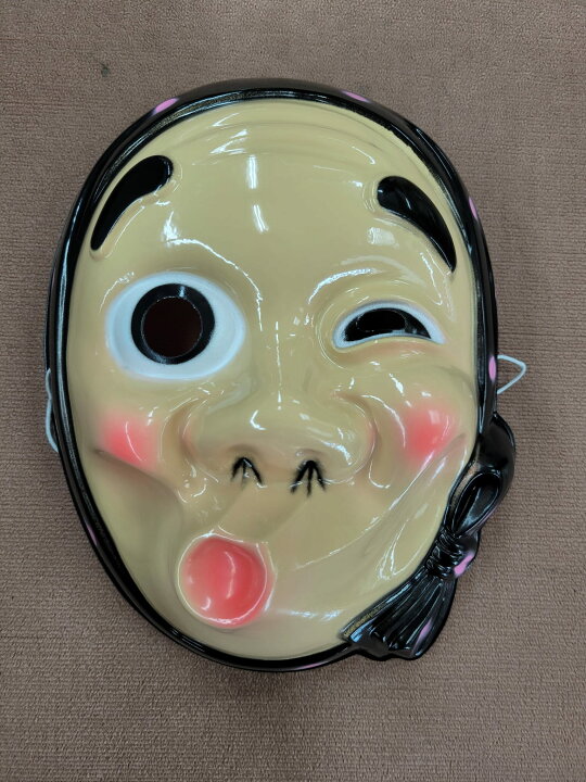 祭り小物 面 おかめ おたふく おめん お多福 お祭り お面 ひょっとこ グッズ プラスチック 仮面 単品1枚 又は 日本製 火男 祭り用品 残りわずか おめん