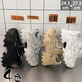 【送料無料】スニーカー メンズ 厚底 ダッドスニーカー 送料無料 防滑 四季兼用 厚底 痛くない 快適履き心地 スニーカー 柔らか 快適 疲れない 24.5cm-27cm 散歩 通学 新作 大きいサイズ かっこいい