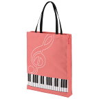 縦型トートバッグ（鍵盤柄）マチあり[Pianoline] 通学 通園【ピアノレッスンバッグ・音楽柄バッグ】【有料名入れ可】