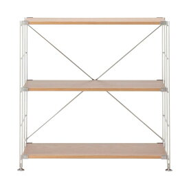 無印良品 ステンレスユニットシェルフ オーク材棚セット ワイド 小 幅86×奥行41×高さ83cm 83266974