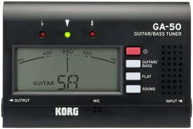 KORG(コルグ) ギター/ベース用チューナー GA-50 個人練習に最適 アウトプット有り 多弦ギター 多弦ベース フラットチューニング ロングスケールにも対応 135時間連続稼働 軽量 コンパクト