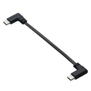 �G���R�� USB C �P�[�u�� L�� Type-C to Type-C 0.1m �t���b�g 60W USB PD�Ή� [�[�d��p] �u���b�N MPA-CCLL01BK
