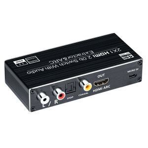 ELEVIEW HDMI ���������� 2����1�o�� �蓮�ؑ� ARC�@�\ (R/L�E�����E���f�W�^���o��) FireTV/PS5/Switch�Ή� 4K60Hz/1080p120Hz �����R���t�� EHD-802N