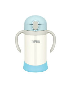 サーモス(THERMOS) まほうびんのベビーストローマグ FJL-350 ブルーホワイト (BLWH) 350ml 水筒 子供 ステンレス製魔法びん構造 スペアストローセット付き 扱いやすいワンタッチオープン 水滴飛び