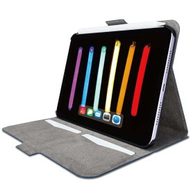 エレコム iPad mini6 第6世代 (2021年) ケース 軽量 スリム オートスリープ対応 フリーアングル スタンド カードポケット付 ソフトレザー ネイビー TB-A21SWVFUNV