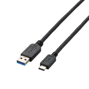 エレコム USBケーブル Type C (USB A to USB C) 1.5m USB3.1準拠 3A出力 最大10Gbps ブラック USB3-AC10BK
