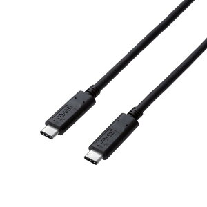 �G���R�� USB-C�P�[�u�� C-C 1m USB3.1Gen2 �F�ؕi USB Power Delivery�Ή� 3A�o�� �u���b�N USB3-CCP10NBK