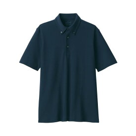 無印良品 紳士 涼感UVカット鹿の子編みボタンダウン半袖ポロシャツ メンズ AB1M8A5S