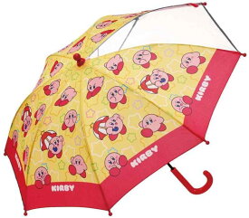 スケーター(Skater) 子供用 傘 45cm 星のカービィ 5~6才向け 約105~115cm 小学生 視界が確保できる透明窓付き 指を挟みにくい手開き式 8本骨 UB45-A