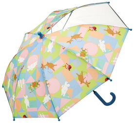 スケーター(Skater) 子供用 傘 45cm ムーミン アニメ 5~6才向け 約105~115cm 小学生 視界が確保できる透明窓付き 指を挟みにくい手開き式 8本骨 UB45-A