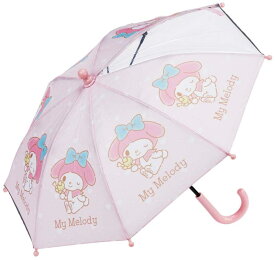 スケーター(Skater) 子供用 傘 35cm マイメロディ 2~3才向け 約85~95cm 視界が確保できる透明窓付き 指を挟みにくい手開き式 8本骨 サンリオ 女の子 UB0-A