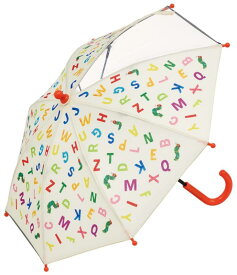 スケーター(Skater) 子供用 傘 35cm はらぺこあおむし アルファベット 2~3才向け 約85~95cm 視界が確保できる透明窓付き 指を挟みにくい手開き式 8本骨 UB0-A