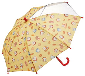 スケーター(Skater) 子供用 傘 45cm パンどろぼう 5~6才向け 約105~115cm 小学生 視界が確保できる透明窓付き 指を挟みにくい手開き式 8本骨 UB45-A