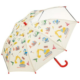 スケーター(Skater) 子供用 傘 45cm はたらくくるま 5~6才向け 約105~115cm 小学生 視界が確保できる透明窓付き 指を挟みにくい手開き式 8本骨 男の子 UB45-A
