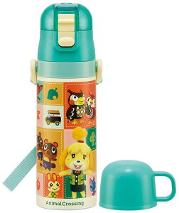 スケーター(skater) 子供用 ステンレス 水筒 2way 直飲み 470ml コップ飲み 430ml どうぶつの森 子供に優しい軽量タイプ 女の子 保温・保冷waterbottle スポーツボトル かわいい キッズ 子供 こども 水