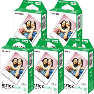 �x�m�t�C���� [5�Z�b�g�̔�]FUJIFILM �C���X�^���g�J���� �`�F�L�p�t�B���� 10����x5�Z�b�g INSTAX MINI JP 1