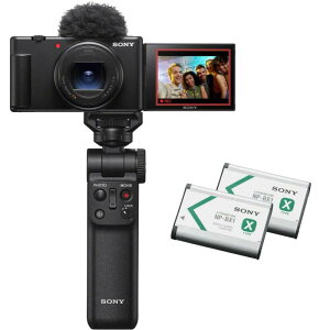 SONY(�\�j�[) �R���p�N�g�f�W�^���J���� VLOGCAM Vlog�p�J���� ZV-1II �V���[�e�B���O�O���b�v�L�b�g(�����O���b�v:GP-VPT2BT�u���b�N�A�o�b�e���[�p�b�N+1��) �E�B���h�X�N���[���t�� 18-50mm F1.8-4.0
