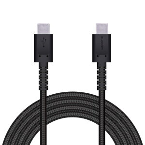 �G���R�� USB�P�[�u�� TypeC to TypeC PowerDelivery�Ή� �y�ő�3A�ō����[�d�z���ϋv USB2.0�F�ؕi 2.0m �u���b�N �yiPhone 16 �V���[�Y �Ή����؍ρz MPA-CCS20PNBK