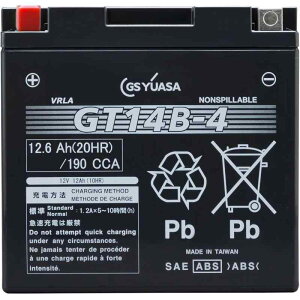 GS YUASA [ �W�[�G�X���A�T ] �V�[���h�^ �o�C�N�p�o�b�e���[ [ �t���[�d�� ] GT14B-4