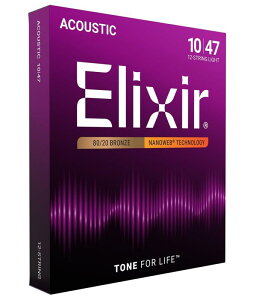 ELIXIR(�G���N�T�[) Elixir�A�R�[�X�e�B�b�N�M�^�[�� NANOWEB 80/20�u�����Y 12�� Light .010-.047 #11152