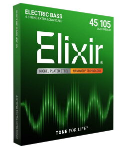 ELIXIR(�G���N�T�[) Elixir�x�[�X�� NANOWEB �j�b�P�� EX-Long Scale Light/Medium .045-.105 #14087
