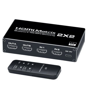 ELEVIEW HDMI �ؑ֊� HDMI ���z�� 2����2�o�� �}�g���b�N�X�؂�ւ� 4K HDCP1.4�Ή� �Z���N�^�[ �X�v���b�^�[ PS3 /PS4 /Nintendo Switch/�u���[���C�v���[���[���ɓK�p �蓮�؂�ւ� �����R���t�� AC