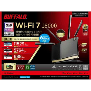 �o�b�t�@���[ WiFi ���[�^�[ ���� LAN Wi-Fi 7 11be �g���C�o���h 10�X�g���[�� 11529 + 5764 + 688 Mbps �L�� 10Gbps WXR18000BE10P