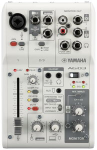 ���}�n(YAMAHA) ���C�u�X�g���[�~���O�~�L�T�[ 3�`�����l�� �z���C�g AG03MK2 W