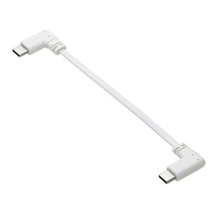 �G���R�� USB C �P�[�u�� L�� Type-C to Type-C 0.1m �t���b�g 60W USB PD�Ή� [�[�d��p] �z���C�g MPA-CCLL01WH