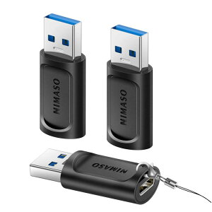 NIMASO usb type-c �ϊ��A�_�v�^ 3.0�}���[�d 5Gbps�����f�[�^�]�� �^�C�vc �ϊ��R�l�N�^ iphone/ipad/Huawei/MacBook/Samsung�� �X�}�z �p�\�R���@��K�p �i3�Z�b�g�j�u���b�N NAD21D21