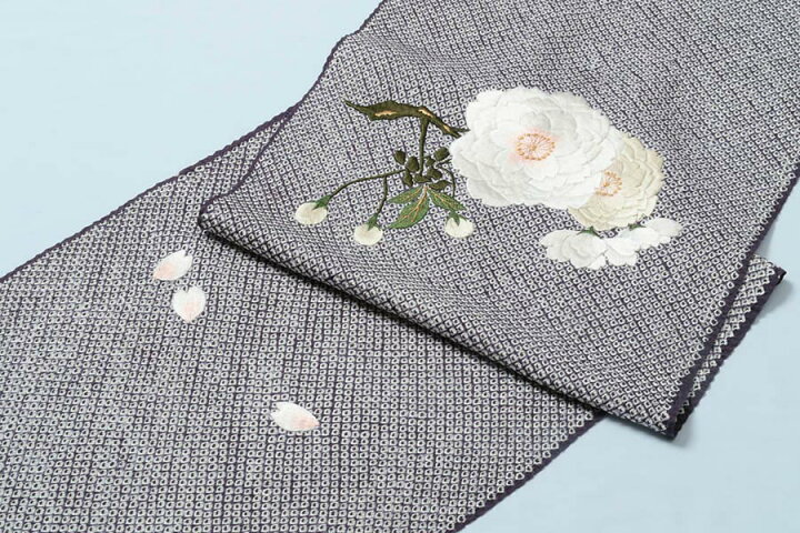 楽天市場】名古屋帯 反物 正絹 絞り 総絞り 綸子 刺繍 刺しゅう 桜 桜  