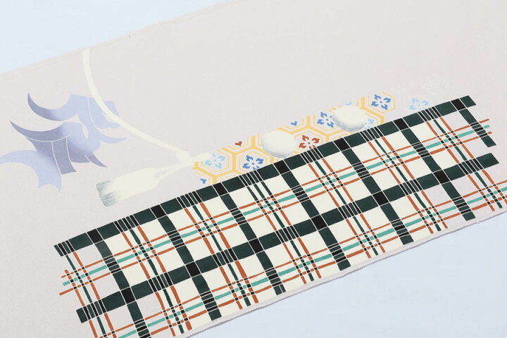 楽天市場】名古屋帯 反物 正絹 しゃれ帯 歌舞伎 弁慶格子 隈取 塩瀬の  