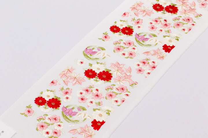 楽天市場】衿元華やか 高級花丸刺繍 半衿 正絹 刺繍衿 加藤萬 着物 