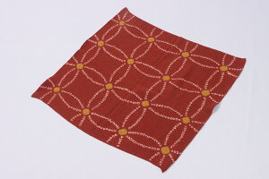 日本製 風呂敷 49 センチ 正絹 大縮緬 絞り 赤 七宝 模様 刺繍 ふろしき 高級 風呂敷 大判 サイズ 風呂敷 着付け小物 草履 下駄 帯 日本伝統 エコバッグ 持ち運び 和装小物 和装 和服 着付け小