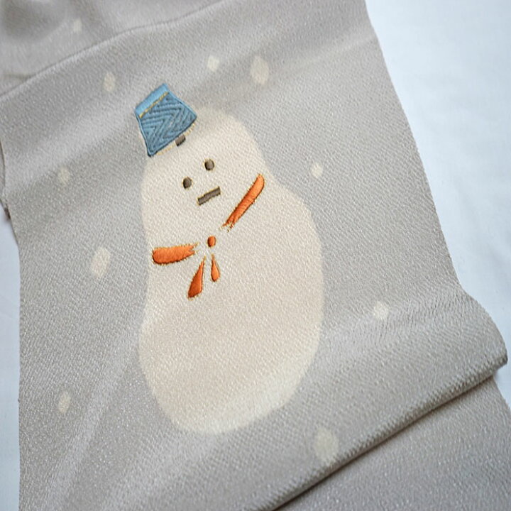 楽天市場】雪だるま 帯揚げ 正絹 絞り 冬 雪 衿秀 鼠色 着物 帯揚 絞り 