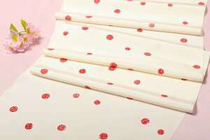 長襦袢 反物 正絹 白地 赤 毬 子供 無双袖 胴 単衣 居敷当 衣紋抜き カジュアル 未仕立て 高級 お洒落用 着付け 七五三 十三参 レディース 長じゅばん 襦袢 着物 女性 和服 和装小物 着付け小