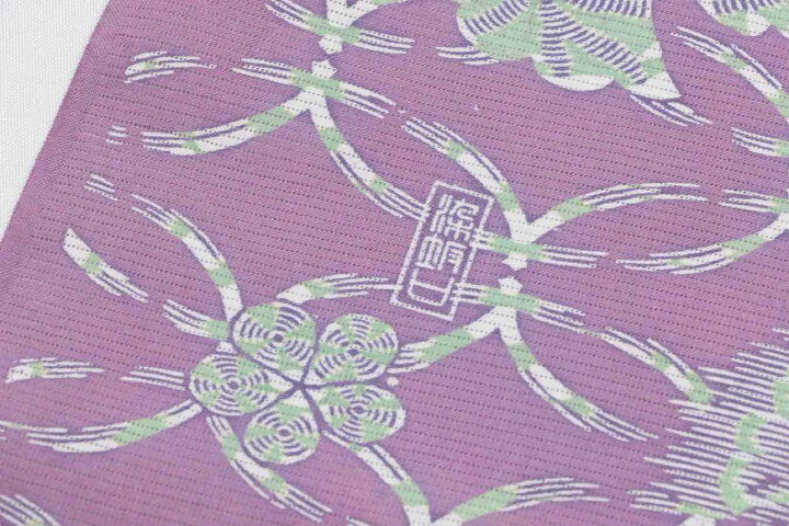 楽天市場】加賀小紋 浴衣 反物 夏 着物 紫 綿 綿絽 伝統工芸士 坂口幸 