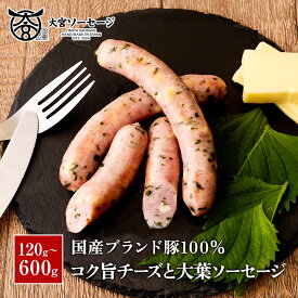 【送料無料】【国産豚100%使用】チーズと大葉ソーセージ 120g/360g/600g 燻製 あらびき 粗挽き ウインナー セット 惣菜 おかず おつまみ 冷凍食品 お弁当用 BBQ バーベキュー キャンプ グリル アウトドア飯 ギフト プレゼント 内祝い お中元 お歳暮 贈答用 香典返し
