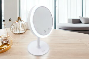 �yHIRO�z�ySAFFRON�zHDL-6540 2WAY�t�@���t��LED�~���[ ���C�N�A�b�v�~���[ 2WAY�t�@���t�� �g�勾�t�� �^�b�`�Z���T�[�� ���t�@�� 180�x���� �܂�h�~ �R�X���g���[ LED���C�g�t�� ���d�r�� USB�[�d