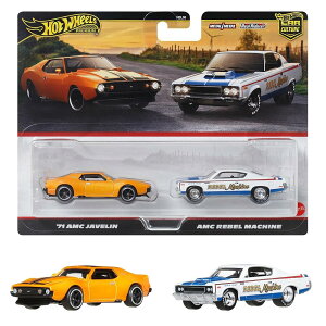 ホットウィール(Hot Wheels) プレミアム 2パック - '71 AMC ジャヴェリン/AMC レベル マシーン 乗り物おもちゃ ミニカー 3歳から マルチ JBL06
