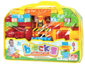 ブロックセット 66ピース 黄 (2039000321370Yellow)　　大きい プラスチック つみき 知育 玩具