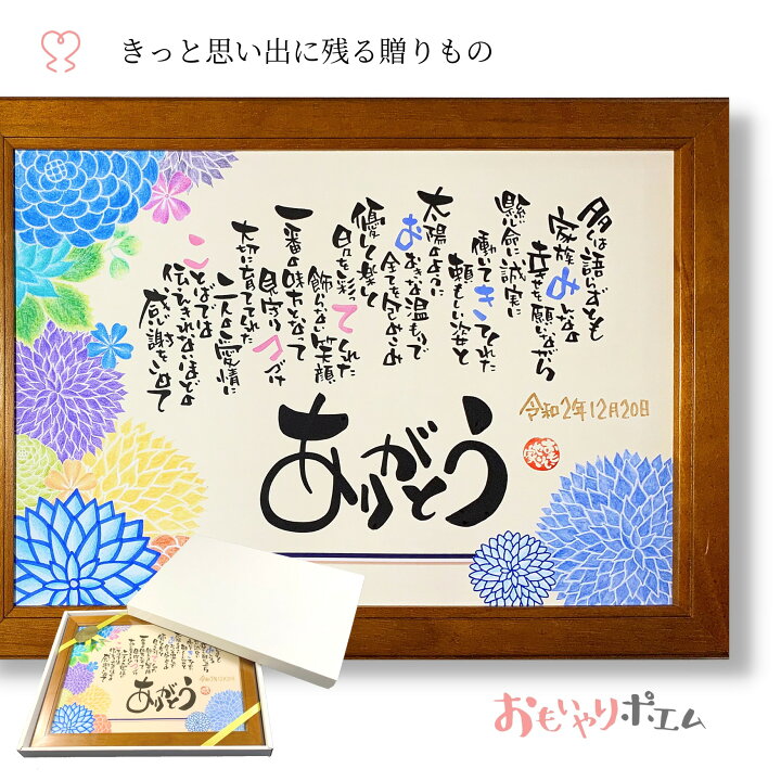 楽天市場 名入れ プレゼント 感謝 ありがとう 和柄 青 1人 2人用 名前詩 名前ポエム 名前 詩 ポエム 両親 結婚式 感謝 贈呈品 定年退職祝い 父 母 名前入り 還暦祝い 古希祝い 喜寿祝い 米寿祝い お祝い 贈り物 手作りギフト 手書き 感謝状 オーダーメイド 名前