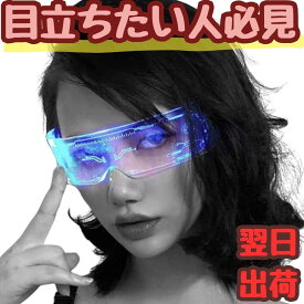 【翌日発送】LED メガネ 眼鏡 未来 コスプレ 光る 電池式 20cm 子供大人対応 コスチューム プレゼント袋付【現品写真有】